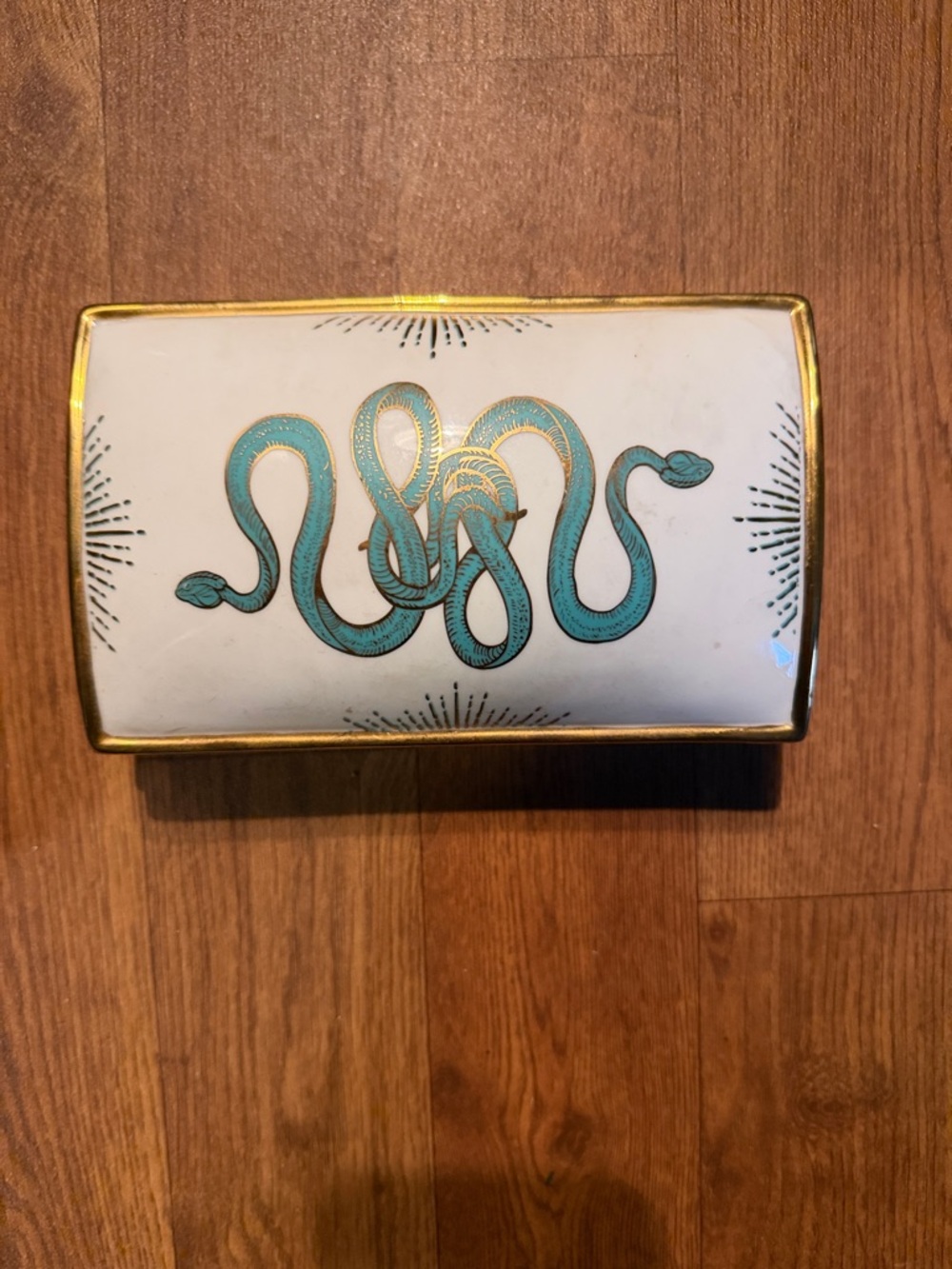 Spit Fire Girl dual serpent ceramic keepsake box in great condition!